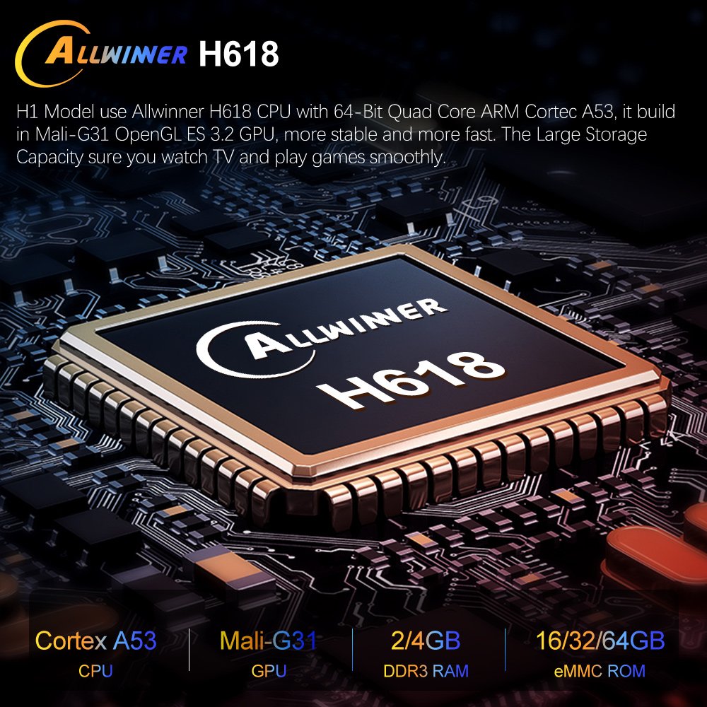 VONTAR H1 Android12 TVBox Allwinner H618 Quad Core Cortex A53 Support 8K 4K HDR10+ BT5.0+ Wifi6 Google Voice set top box