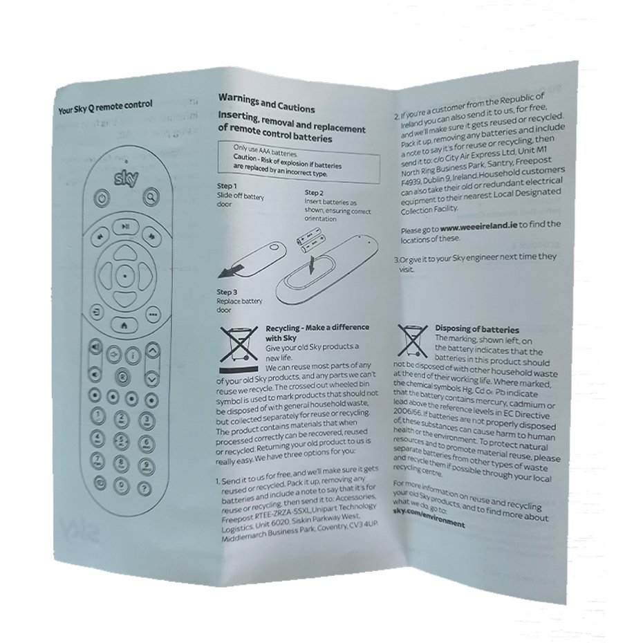 new arrive Sky Q Infrared Remote Control 433mhz for Sky Q Set Top Box remote control new original quality low price in stock