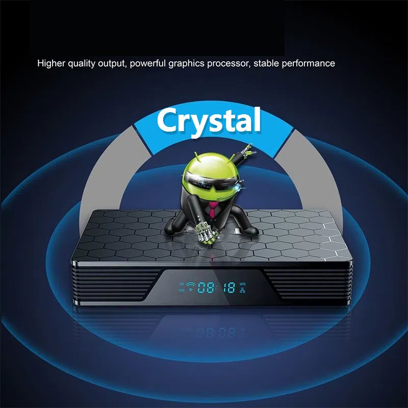 Newest Crystal Android 12 TV Box Quad Core Allwinner H618 802.11n 2.4G/5GHz Screen Accessories Test Set Top Box