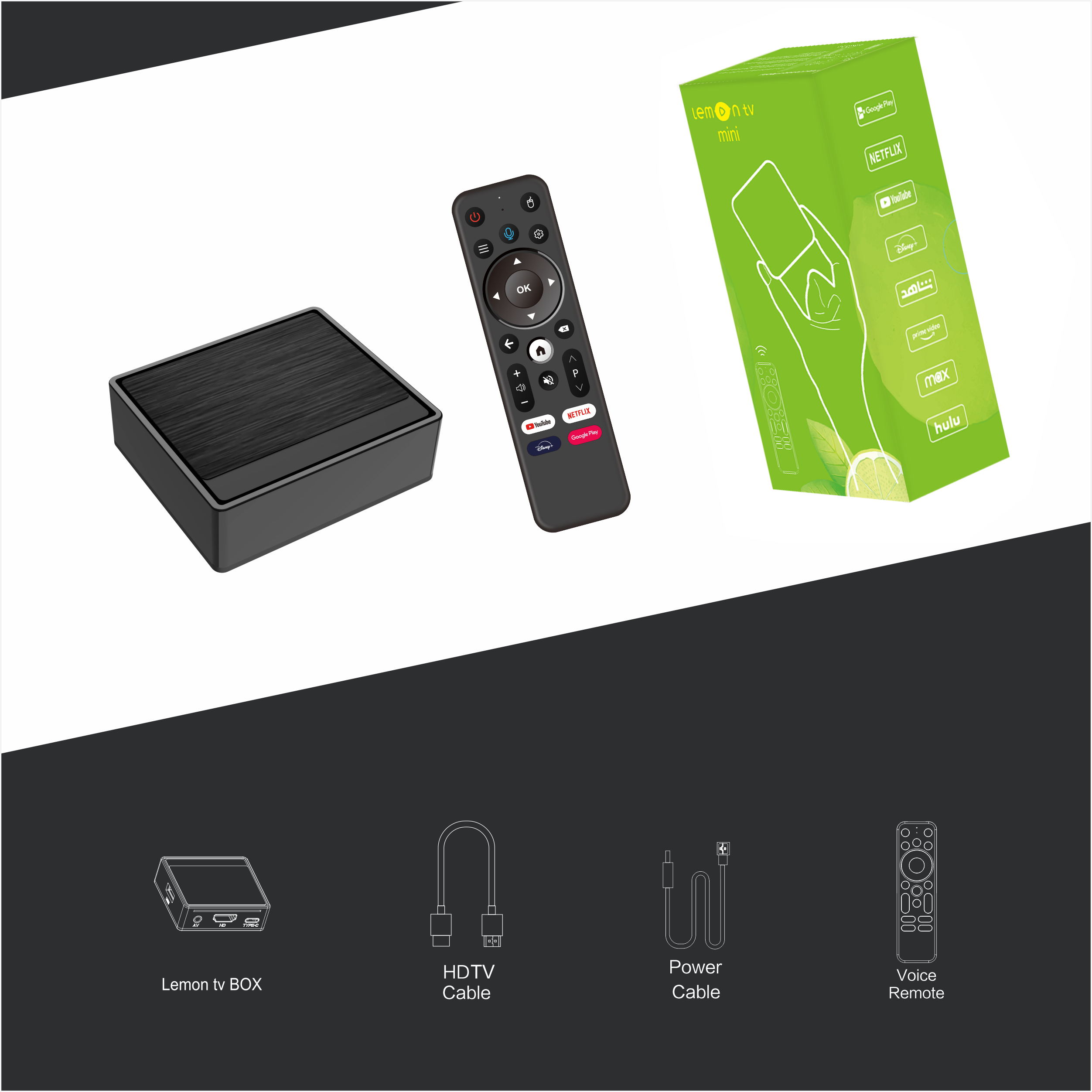 2024 New Mini Android Set Top Box 2GB 16GB Android12.0 TV Box Support WIFI6 BT Voice Remote
