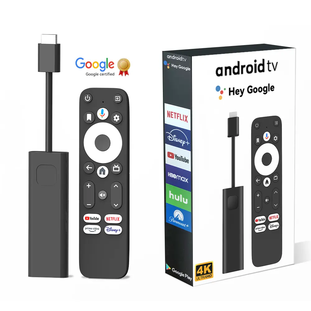 JUNUO tv stick internet set top box androidtv 11 google certified s905y4 tv box android certificado tv stick 4k