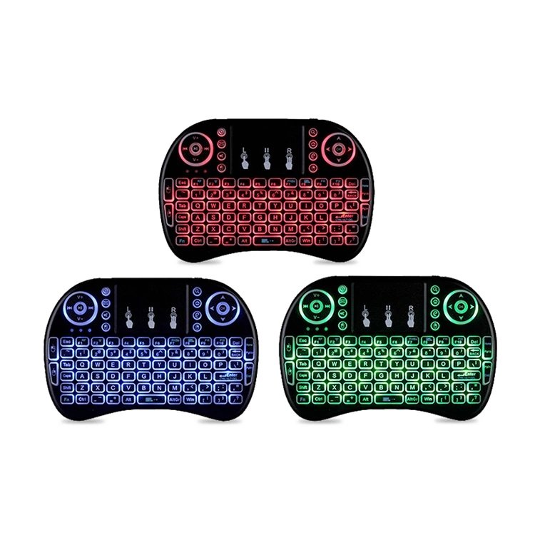 i8 Mini 2.4G Wireless Keyboard Touchpad Colorful Backlit Air Mouse Russian Spanish Hebrew For Android TV Box PC PS3/PS4