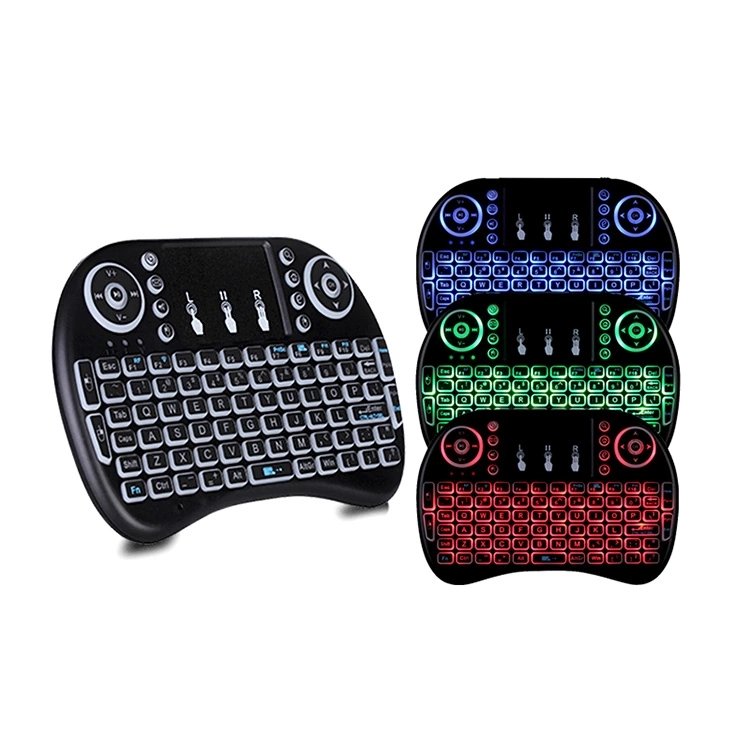i8 Mini 2.4G Wireless Keyboard Touchpad Colorful Backlit Air Mouse Russian Spanish Hebrew For Android TV Box PC PS3/PS4