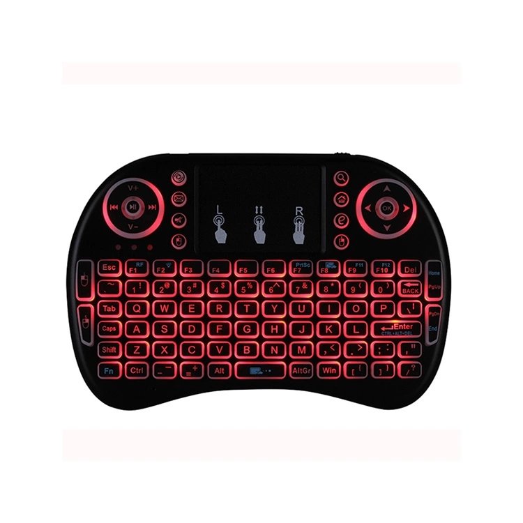 i8 Mini 2.4G Wireless Keyboard Touchpad Colorful Backlit Air Mouse Russian Spanish Hebrew For Android TV Box PC PS3/PS4