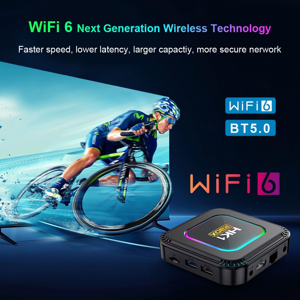 Smart TV Box Android 13 HK1 RBOX-K8 Rockchip RK3528 BT 5.0 WIFI 6 HK1 4GB+32GB/64GB/128GB 8K Smart Media Player Set Top Box