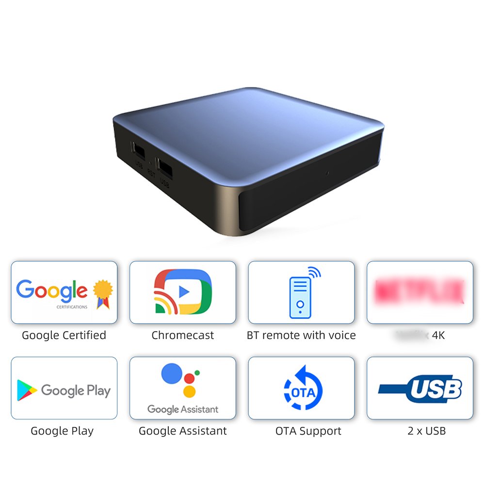 2024 Google Certified 4k smart android tv box Amlogic S905Y4-b voice control 2GB 32GB Android 12 android tv box