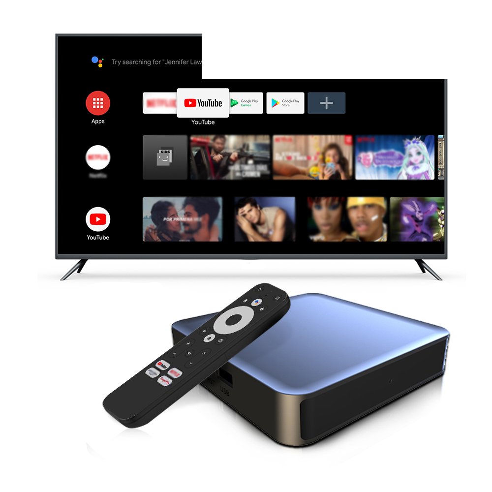 2024 Google Certified 4k smart android tv box Amlogic S905Y4-b voice control 2GB 32GB Android 12 android tv box