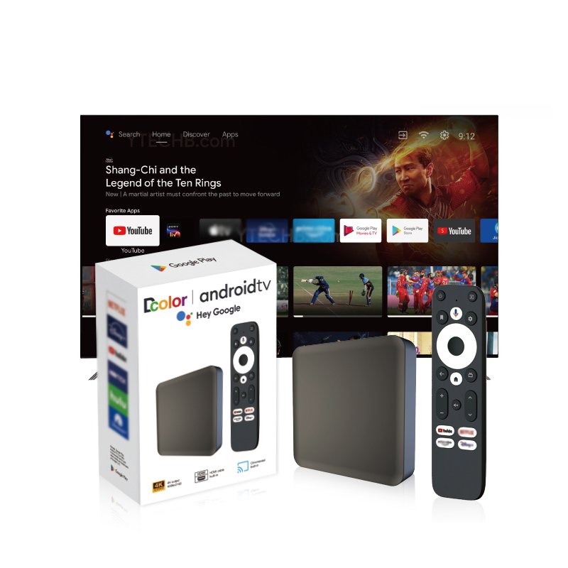 2024 Google Certified 4k smart android tv box Amlogic S905Y4-b voice control 2GB 32GB Android 12 android tv box