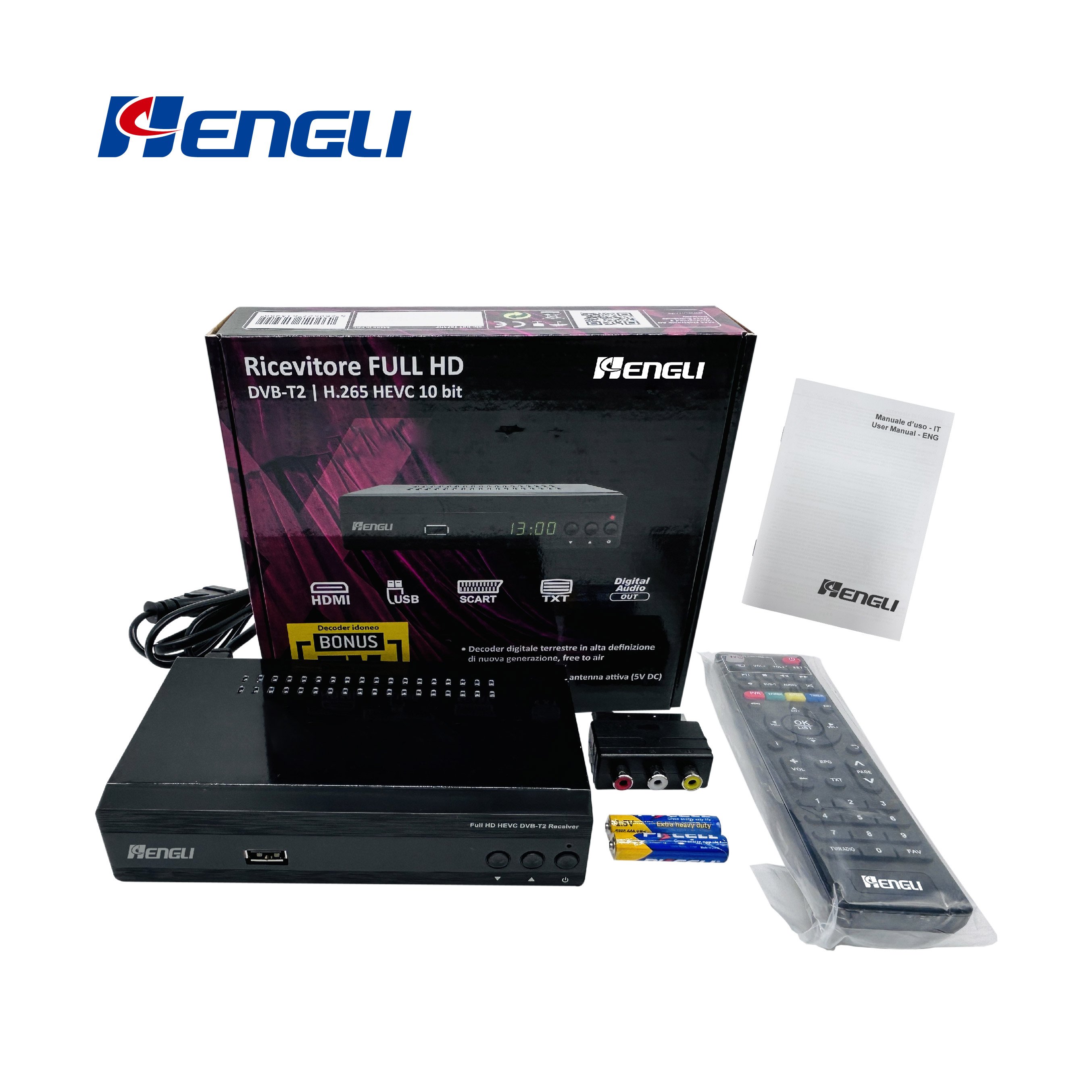Decodificador DVB-T2 Dongle mini Digital HEVC H.264/265 Decoder DVB-T2 Set Top Box TDT TV Receiver digital set-top box