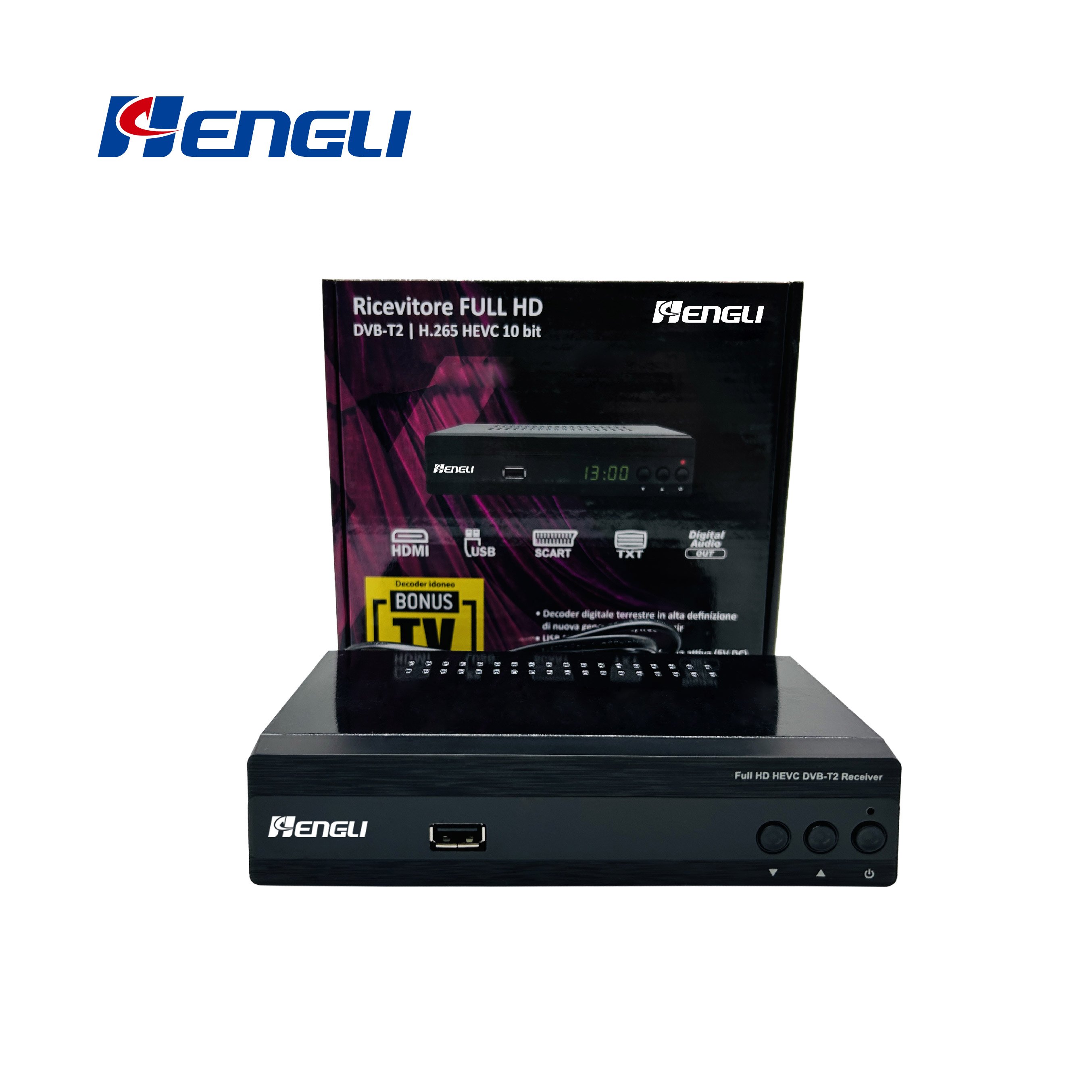Decodificador DVB-T2 Dongle mini Digital HEVC H.264/265 Decoder DVB-T2 Set Top Box TDT TV Receiver digital set-top box