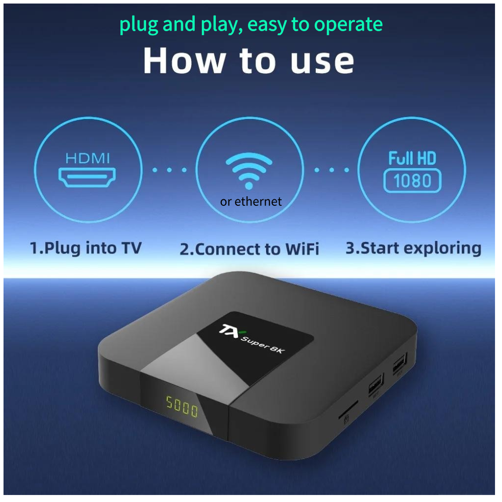Factory Turkish 4k OTT TV Box Android TX Super 8K HD 1080P H.265 Video Plug and play Smart Internet Top 1 hot sell set-top Box