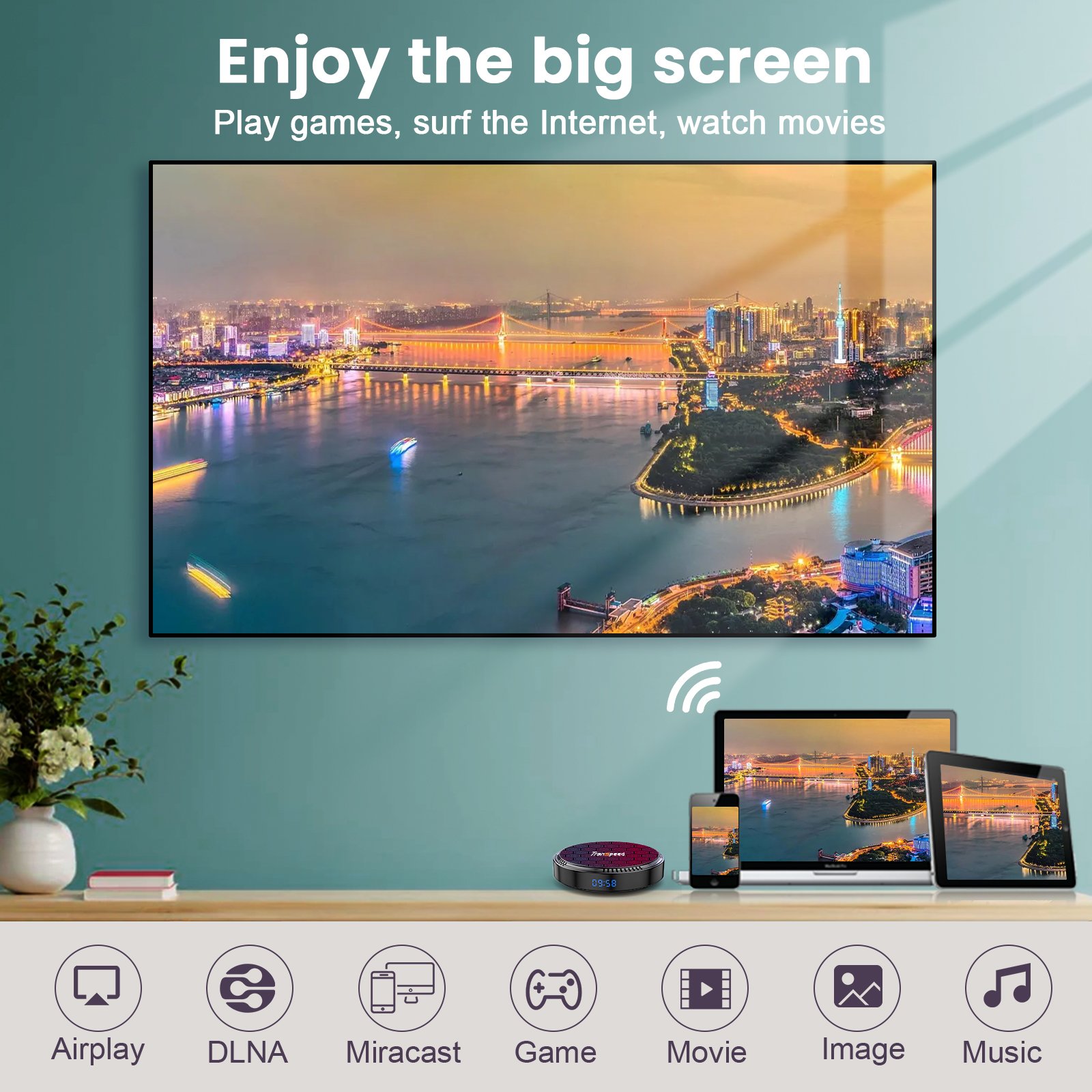 Calendo Marquiseox Allwinner H618 Quad Core 2piercing Jewelry Android Set Top Box 8K 24fearrings Box for Home Office