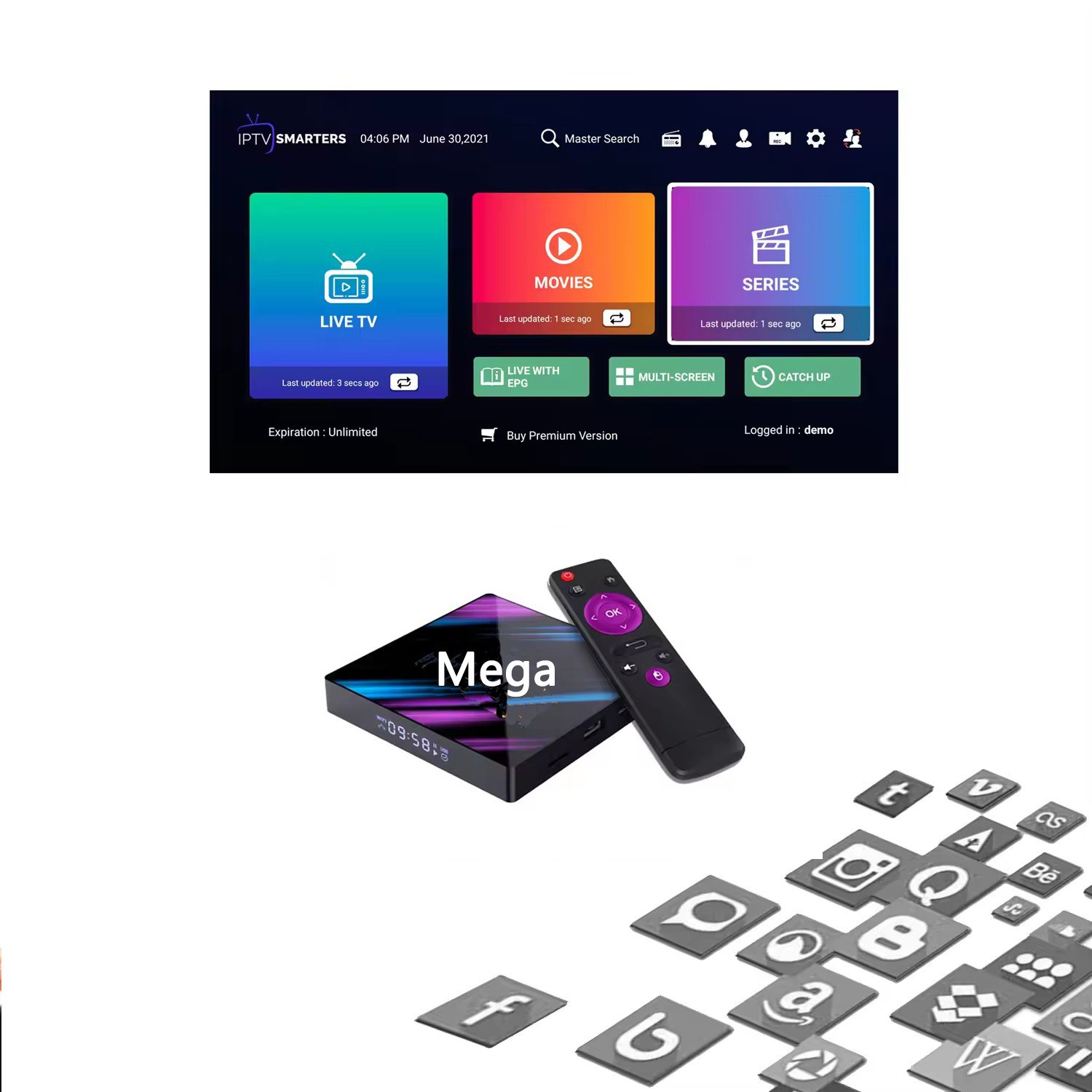 Tv subs Set Top Box Android Smart 4k TV Box Full HD 4K Support Media Player Free TRIAL