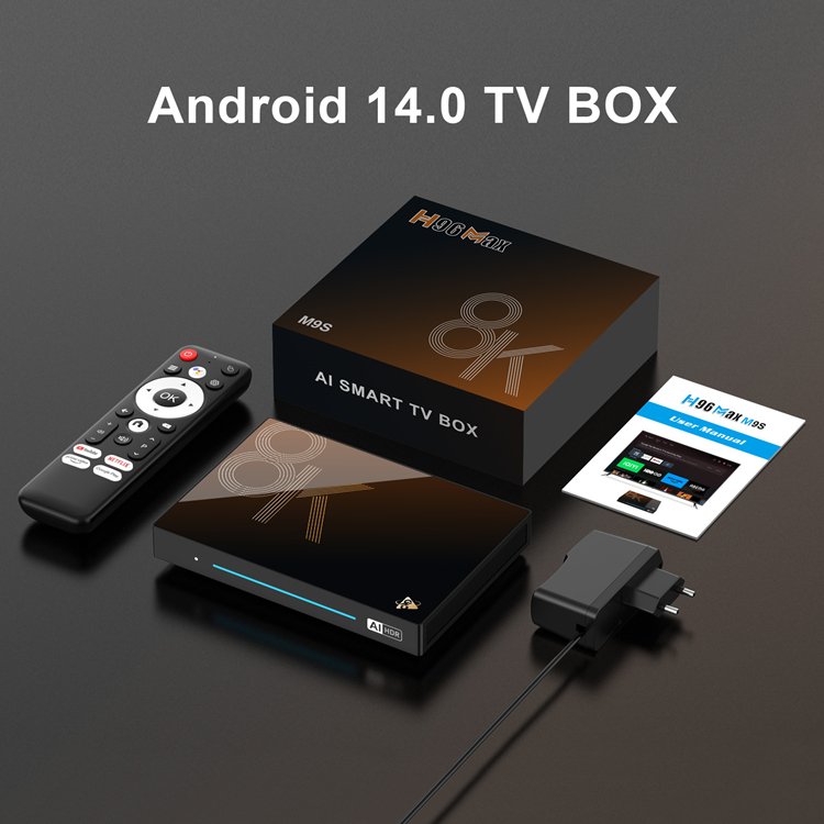 2024 New WiFi6 TV box H96 Max M9S Android 14 Octa core TV box 8K RK3576 4GB DDR4 RAM 32GB 128G H96MAX 1000M Smart AI set top box