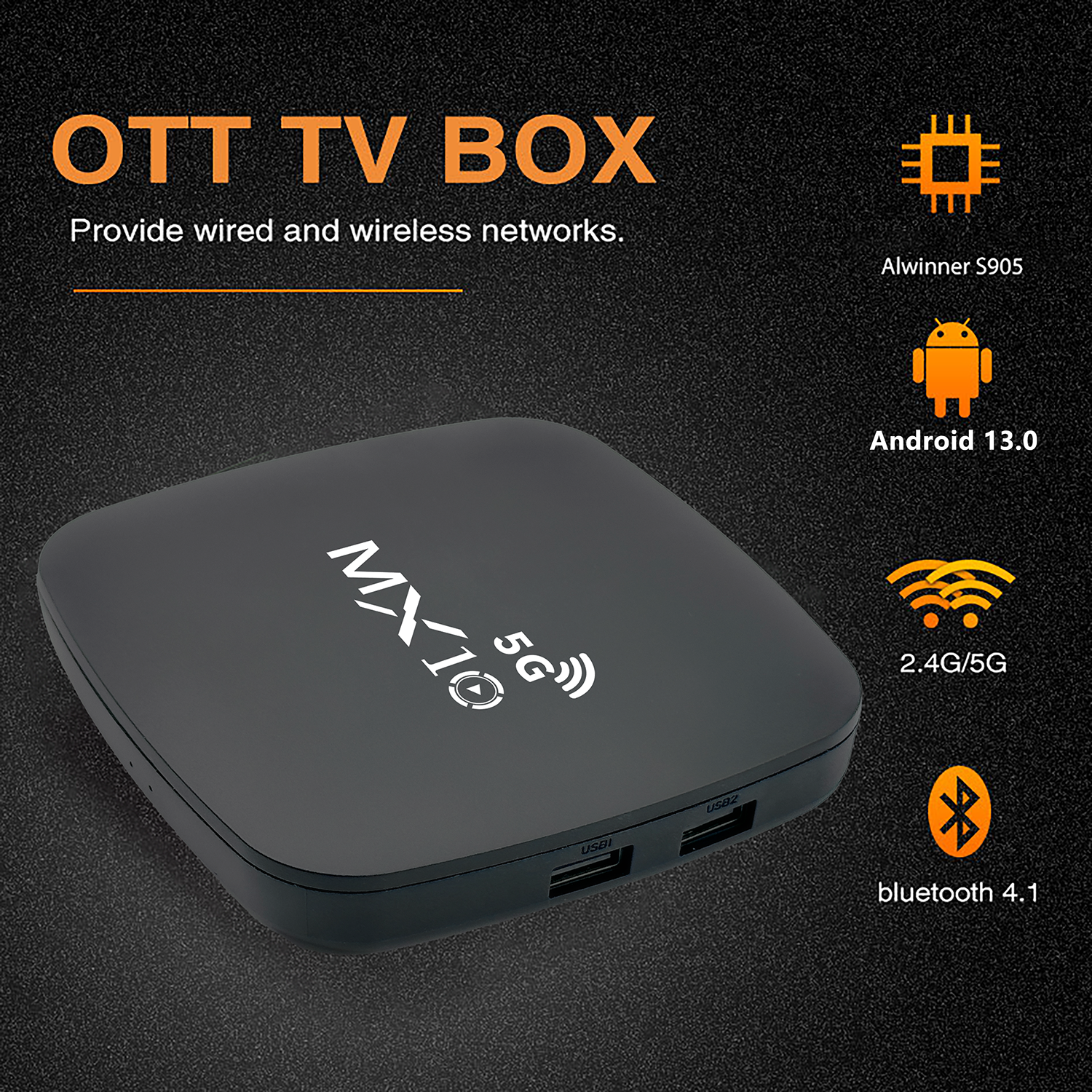 2024 New M10 5G 2.4G/5Ghz Wifi 6 Smart box tv 1GB 8GB Media Player Set Top Box Android 13 Tv Box
