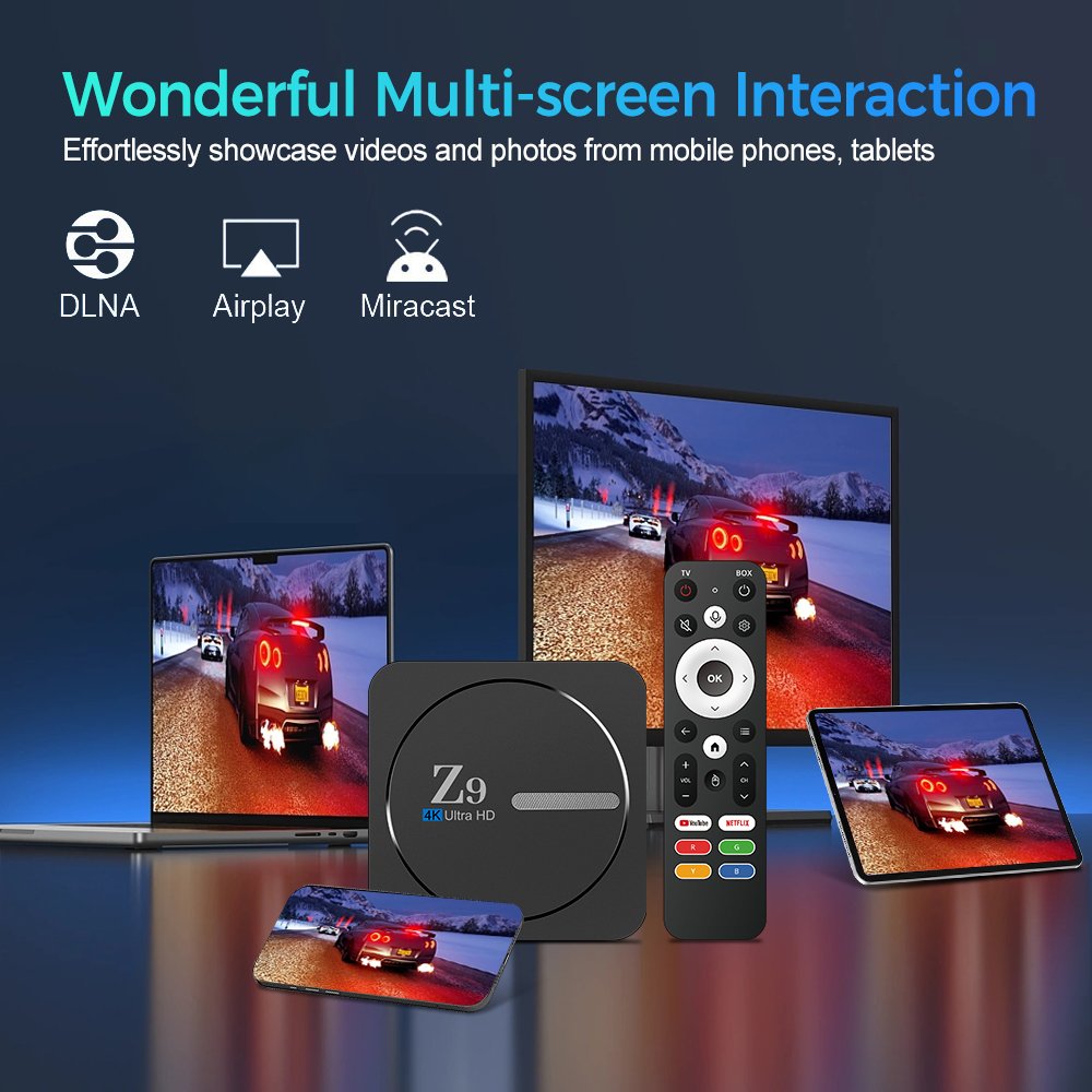 Fast shipping smarters TV box IPTV player set top boxZ9 ATV Dual WIFI 5G BT5 0 2G 8G 16G 8K RK3528 HD network player