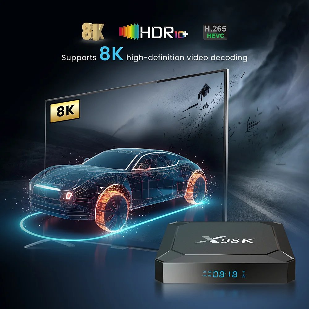 New Arrive X98K TV Box Android 13.0 WIFI 6 Quad Core Rockchip RK3528 8K Android Set top Box X98K