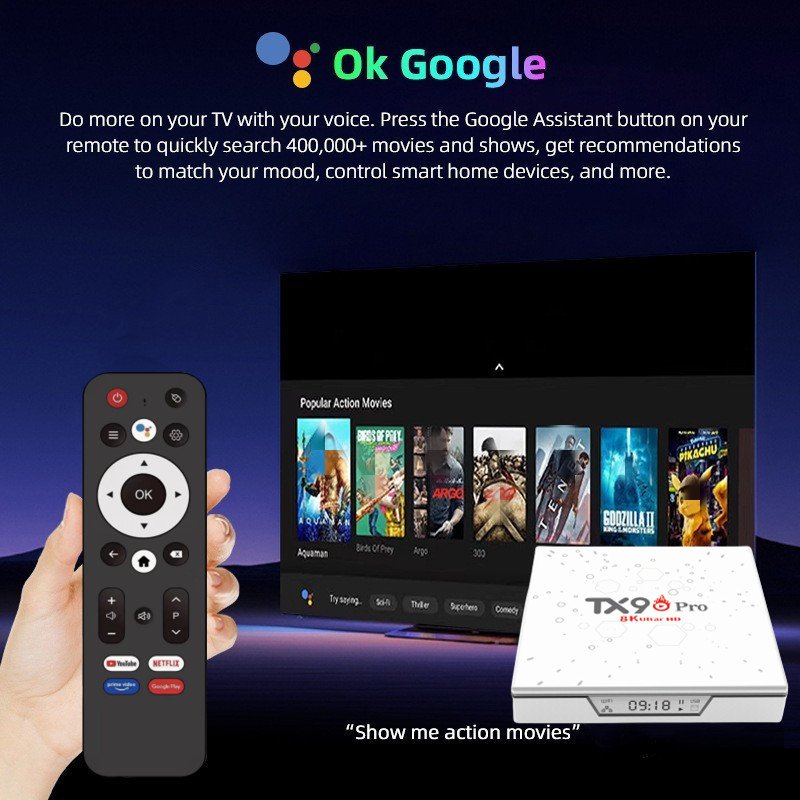 TX90 PROQuad Core 8k Allwinner H618 Set-Top Box with ram2gb rom16gb 2.4GHZ/5GWIFI BT5.2 Android13.0 TV BOX