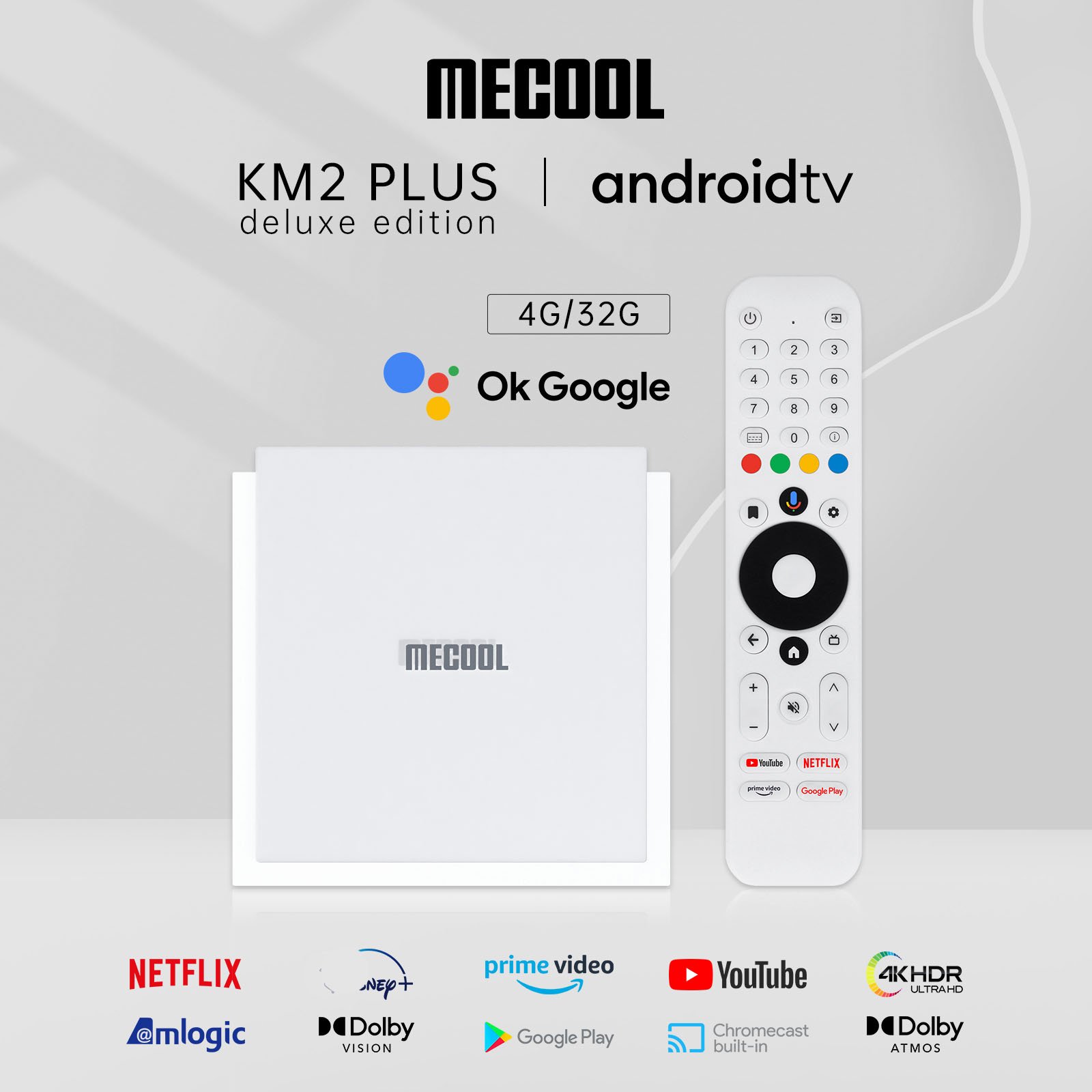 epro Mecool KM2 PLUS deluxe S905X4 4G 32G TV Box Google Netfli Certified Android11 DDR4 2.4 5G 1000M BT voice remote Smart Box