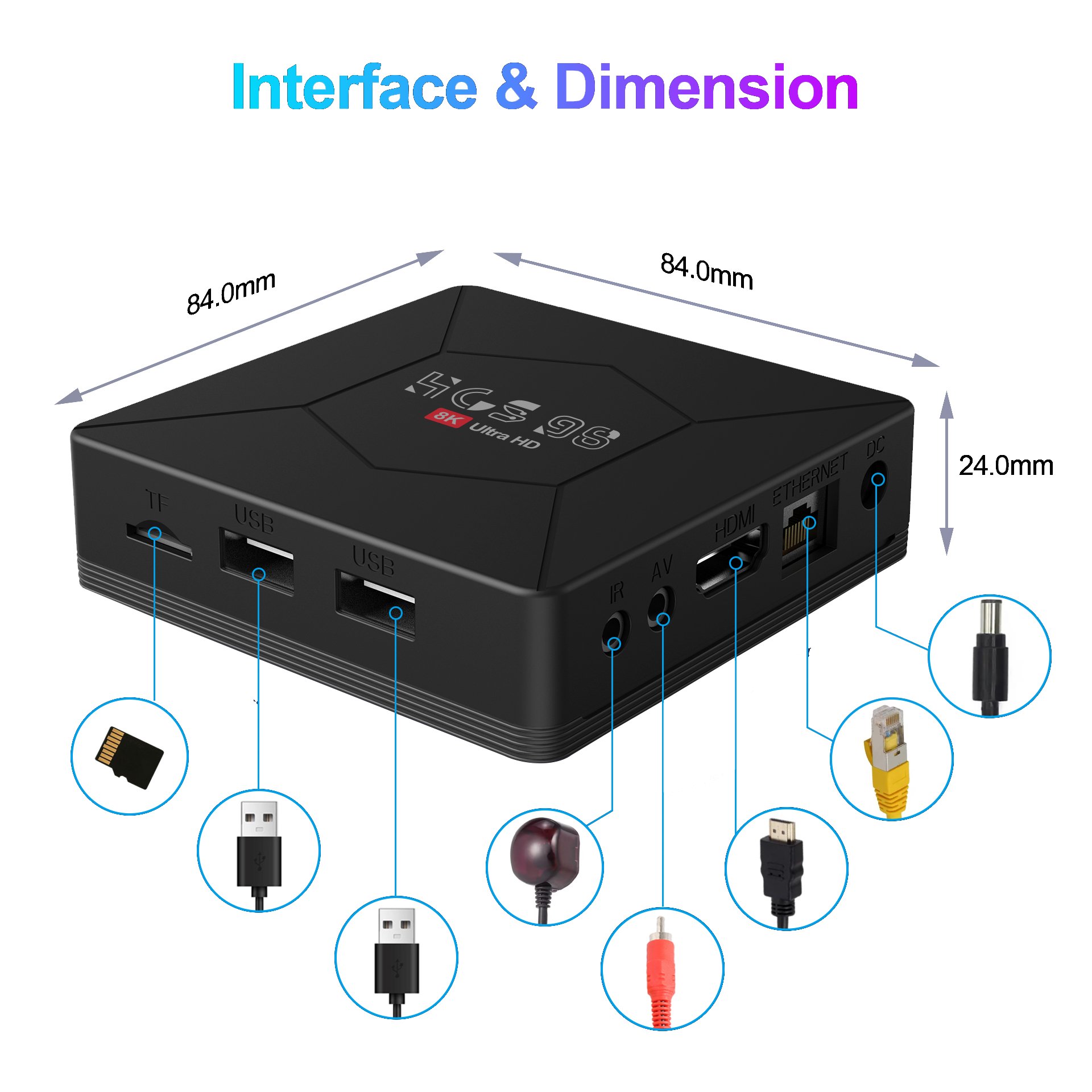 HCS98 OEM Custom High Quality Android 13 Allwinner H313 4GB 64GB HD Network Quad-Core 8K Hottest Hottest Set-Top Box 4K for test