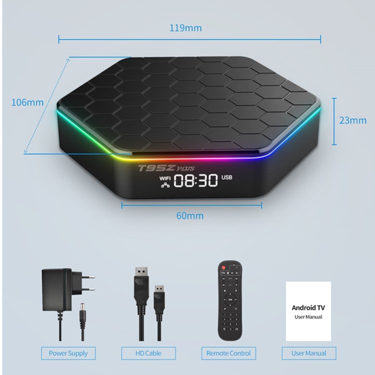 Newest Android 12 OS TV Box T95Z Plus H618 Chip Quad Core 2G 4G RAM 16G 32G 64G ROM 4K Dual WiFi 6 Smart Set Top Box T95Z +