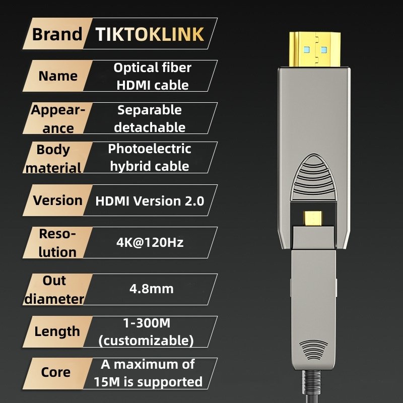 Nice price Hd 4k @60hz Aoc V2.0 Hdmi Fiber Optic Cable 4.8MM HDMI-Compliant D To D Active Optical Cable For Hdtv Projector Pc