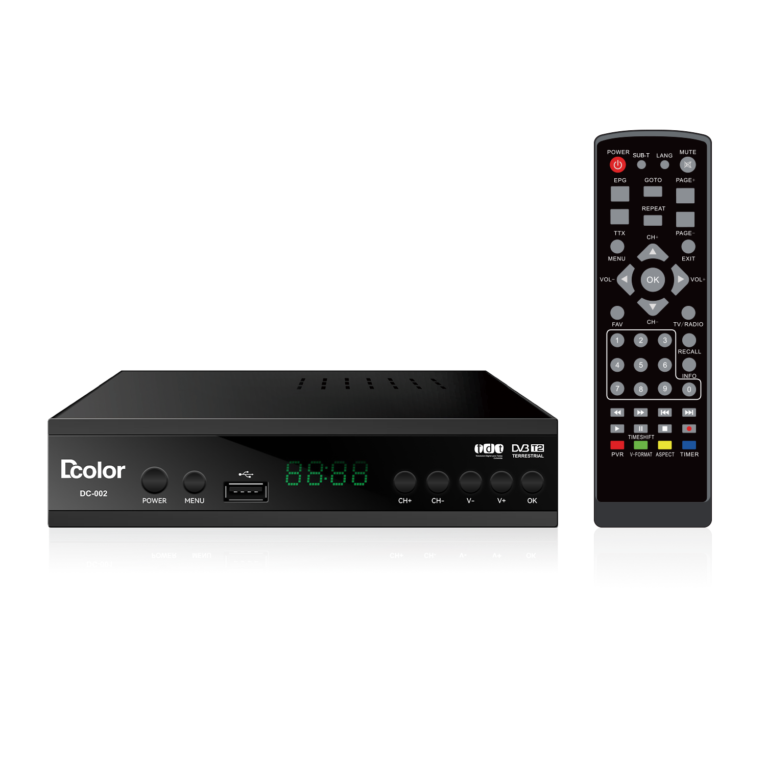 1080P TDT Decoder for Colombia Panama TDT DVB-T2 Set Top Box Decoder WiFi HD TDT Decodificador
