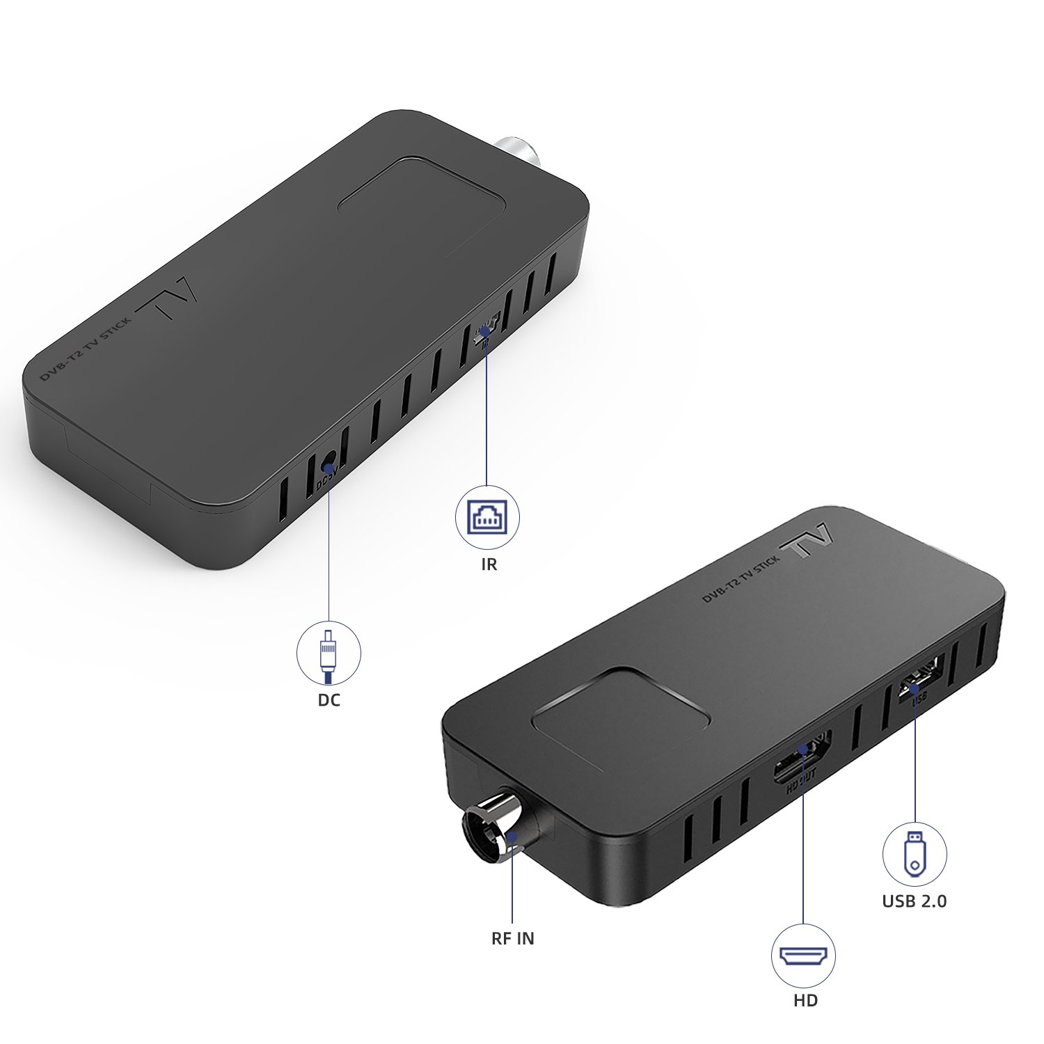 Wifi Set Top Box Support HDTV MINI DVB T2 Decoder H.265 TV Stick DVB T2
