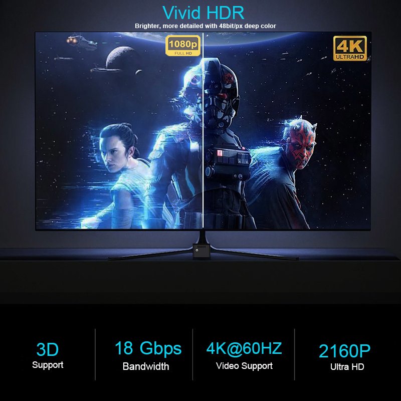 HDMI male to HDMI male cable 3D 4K 2160P for set-top box HDTV home theater
