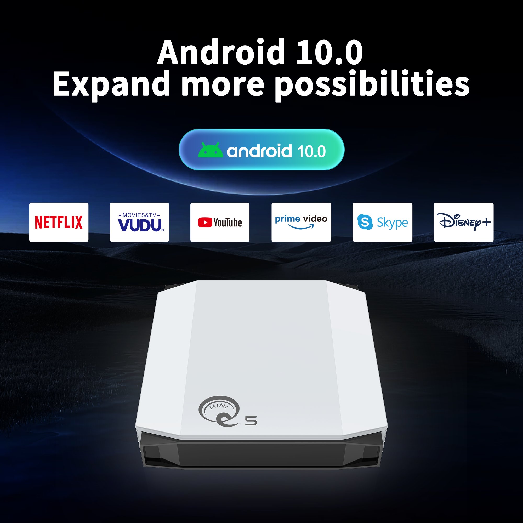 YUNDOO H313 Android 10 wifi6 Q5 2GB 16GB Youtube 4K Streaming Smart Set-top Android TV Box