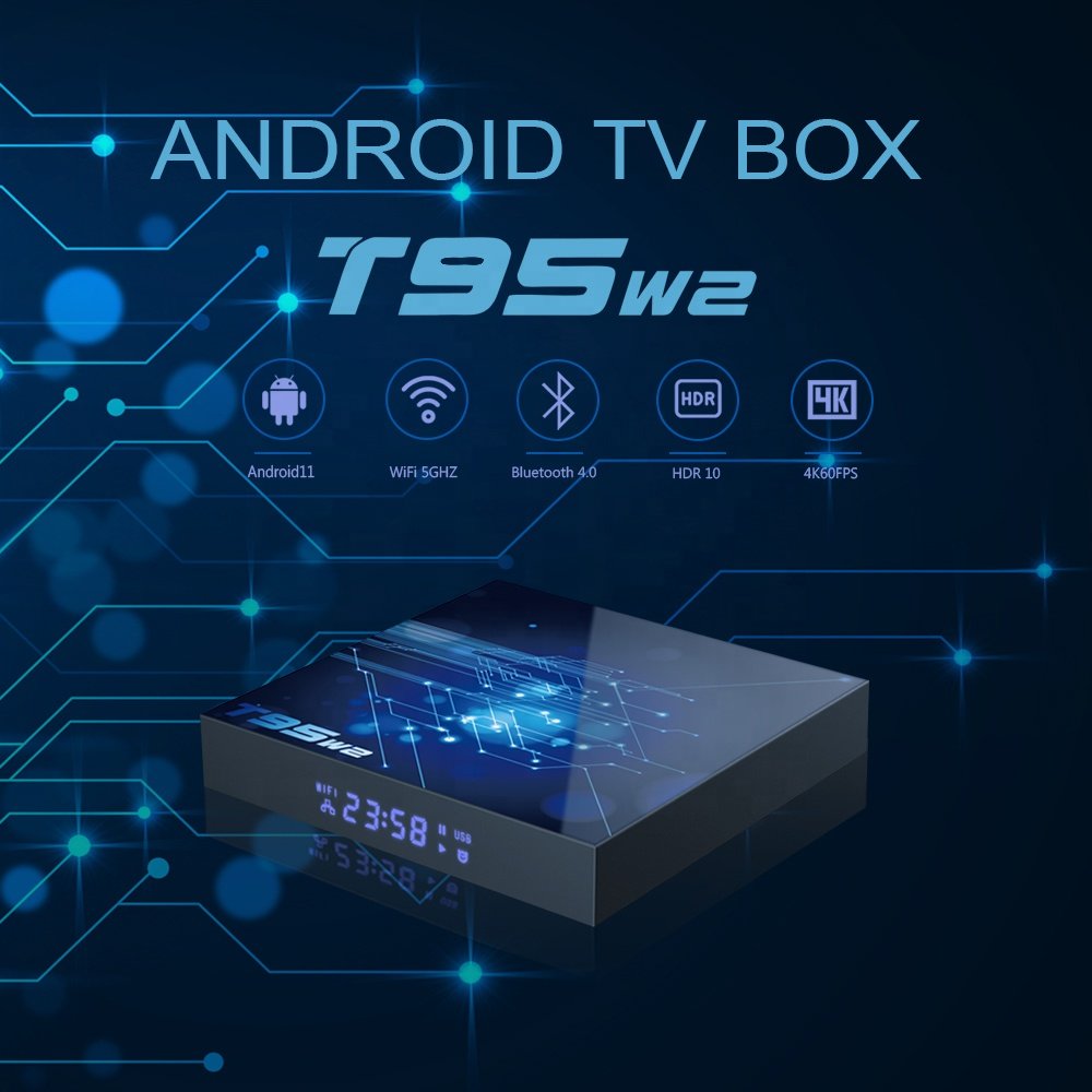 set-top boxes Android smart tv box OEM Media Player T95W2 Android11.0 Dual Wifi tv 4GB64GB Amlogic S905W2 TV Box
