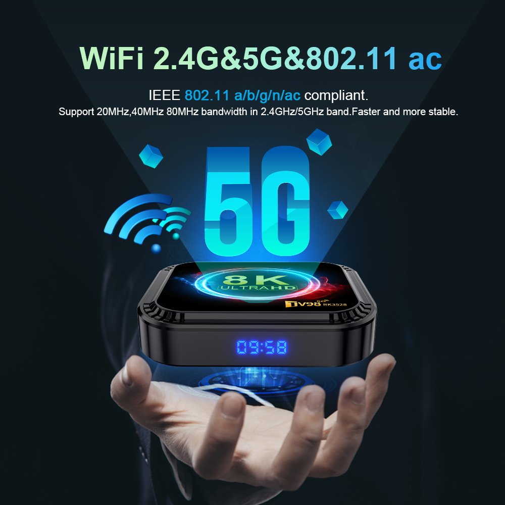 2024 best tv box TV98 RK3528 Set-top Box 2GB/4GB 2.4/5G BT 5.0 smart TV Box
