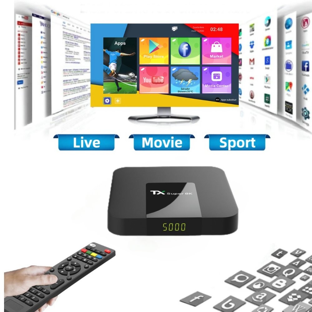 Premium USA Android IP TV Box Smart 4k OTT 2GB 16GB OTA Firmware Update Streaming Set Top Box Support 1 year CDN acceleration