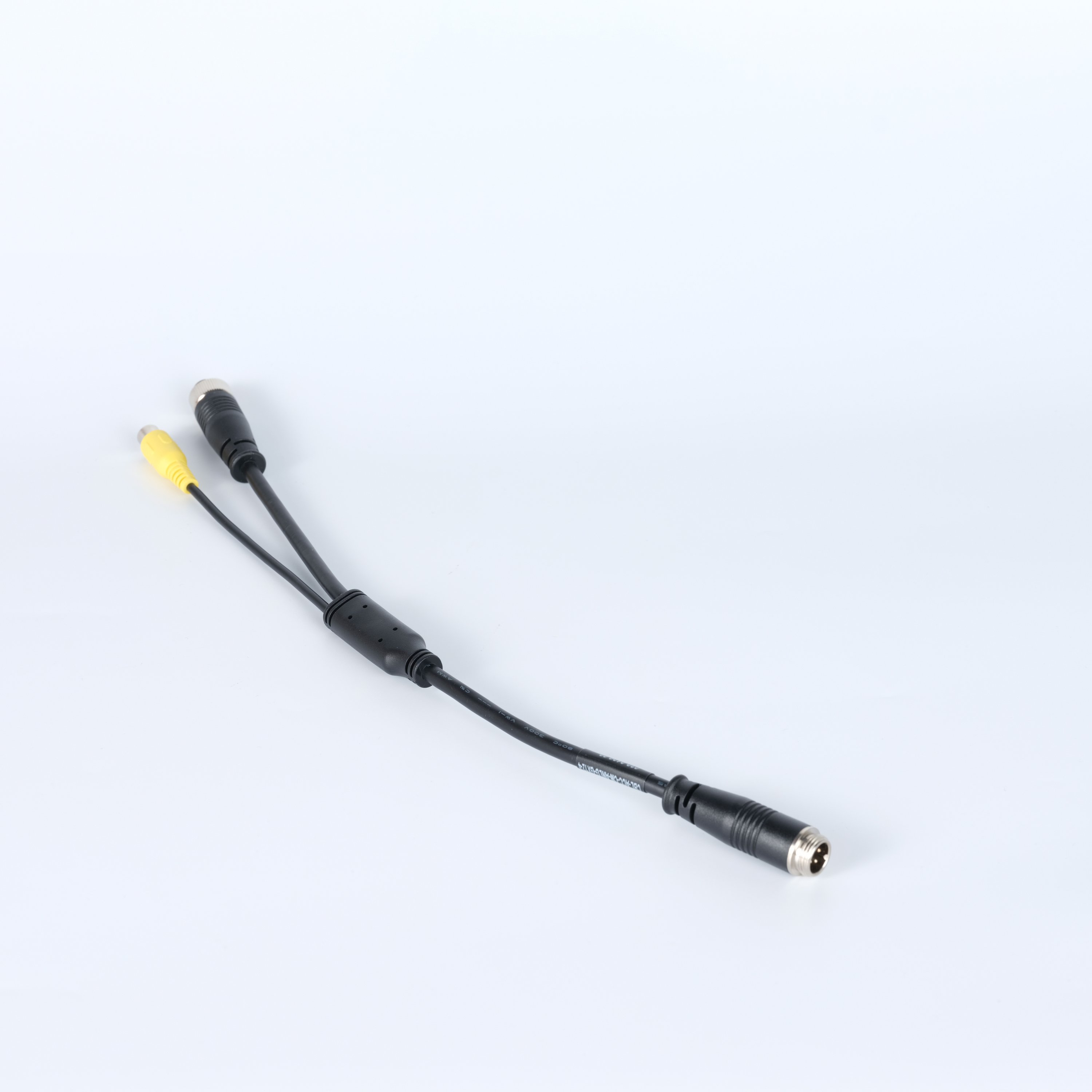 Aviation Male Video Inputs to Rca Dc Adapter Connection Audio Video Cable M12 4 Pin Black PVC Polybag Car Black Box Harness /