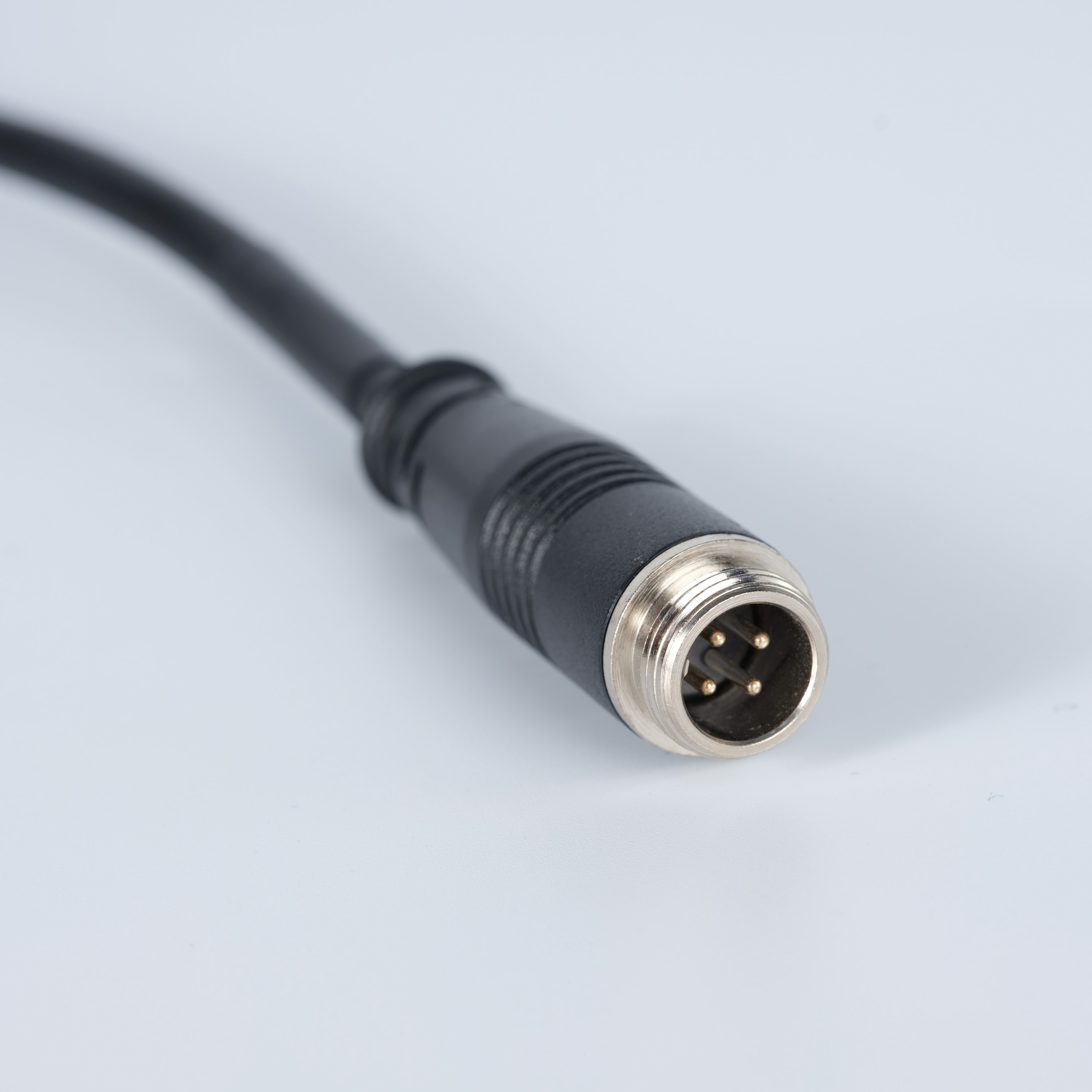 Aviation Male Video Inputs to Rca Dc Adapter Connection Audio Video Cable M12 4 Pin Black PVC Polybag Car Black Box Harness /