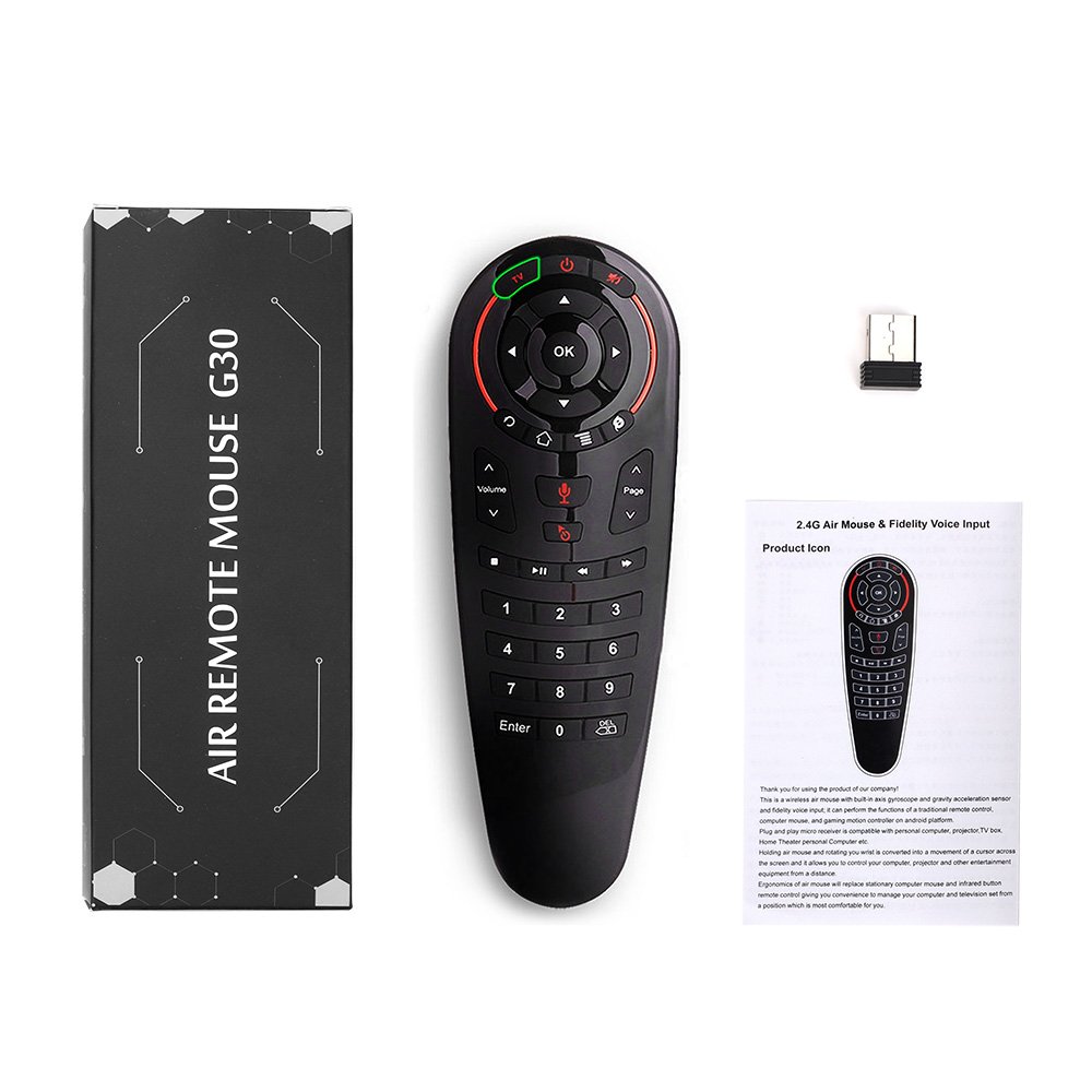 G30 Remote Control MAXHD Wireless Voice Air Mouse SL Learning Gyro Sensing Smart Remote for SLTV Greece Germany Android TV Box