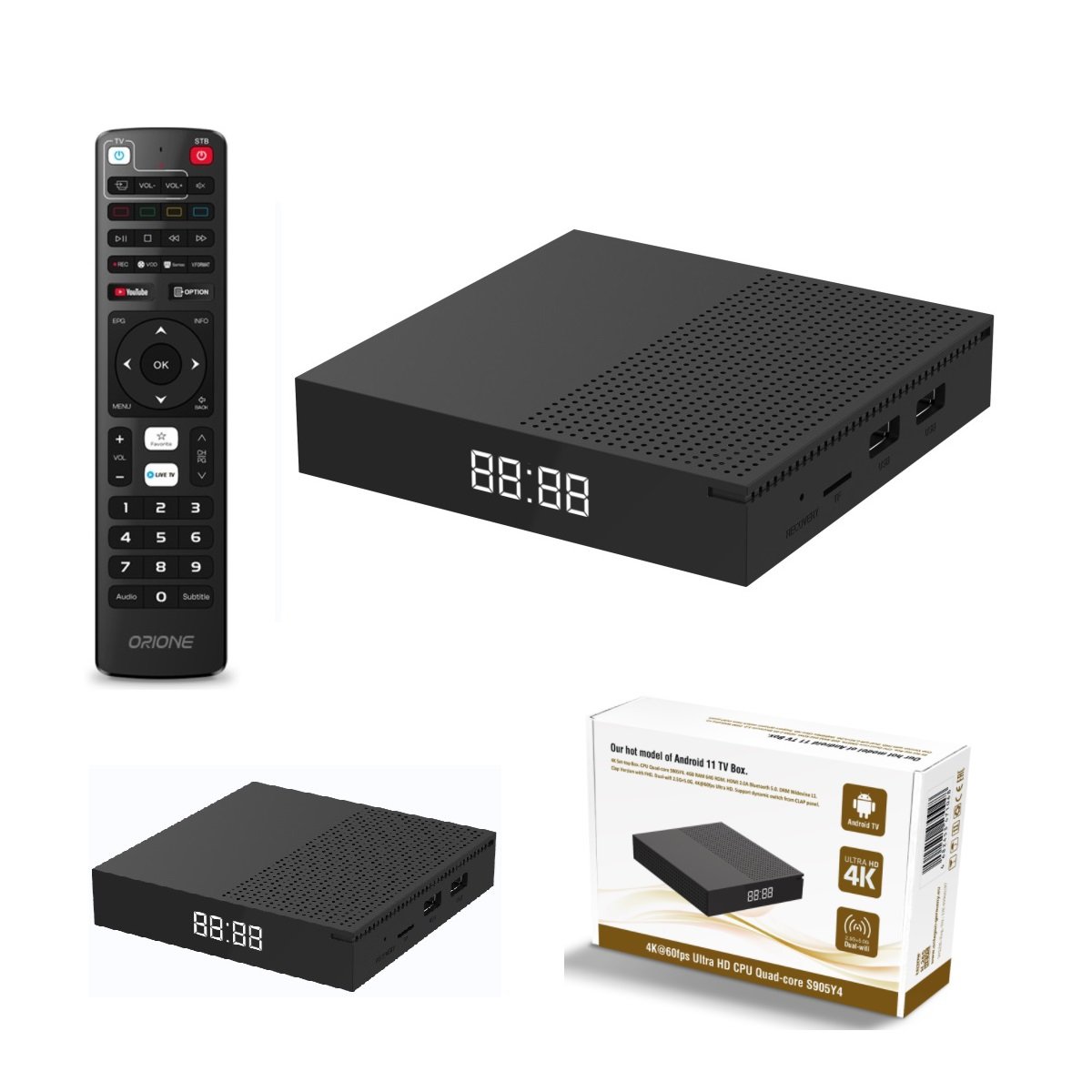Dual-WiFi OTA Update Quad-core Android 11 4K Ott TV Box OEM 2G 4G 16G 32G Set-top Box S905Y4 60fps M3u Receiver UHD IPTV Stream