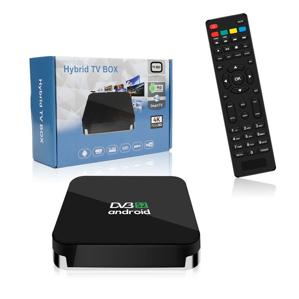 OTT satellite tv receiver 4K Android and DVB S2 smart android tv box OTT DVB S2 Hybrid TV Box