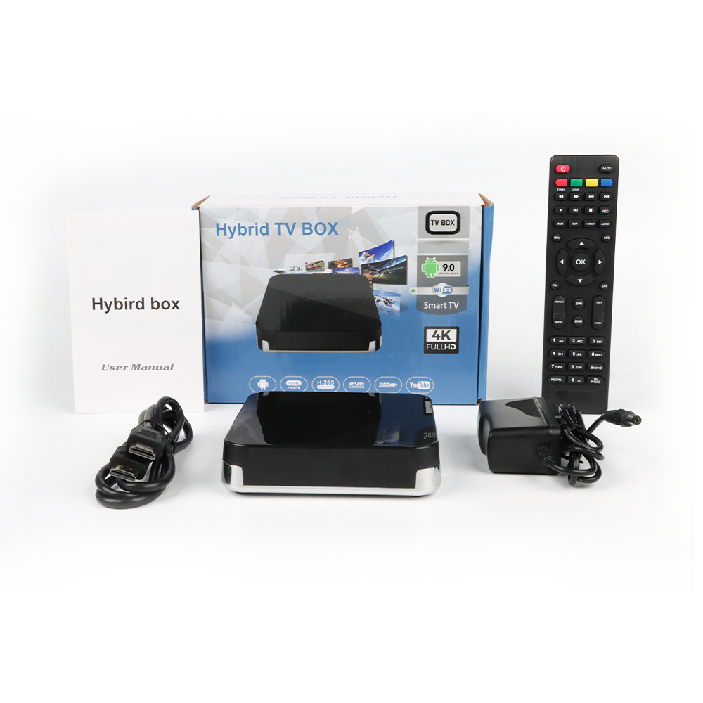 OTT satellite tv receiver 4K Android and DVB S2 smart android tv box OTT DVB S2 Hybrid TV Box