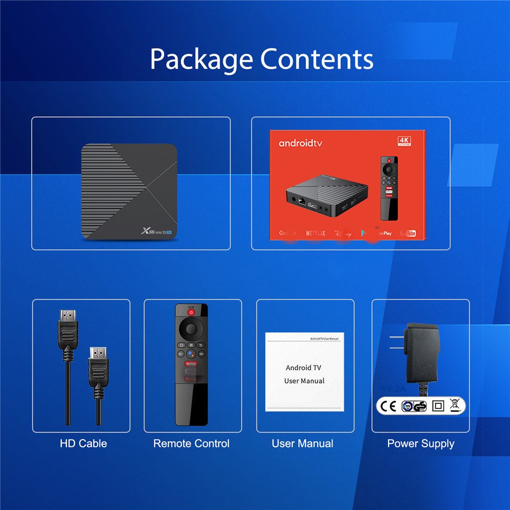 X88 Mini 13 Android13 TV Box Rockchip RK3528 4GB 64GB Support 8K Video 4K 60fps Wifi6 BT5.0 Media player Set Top Box
