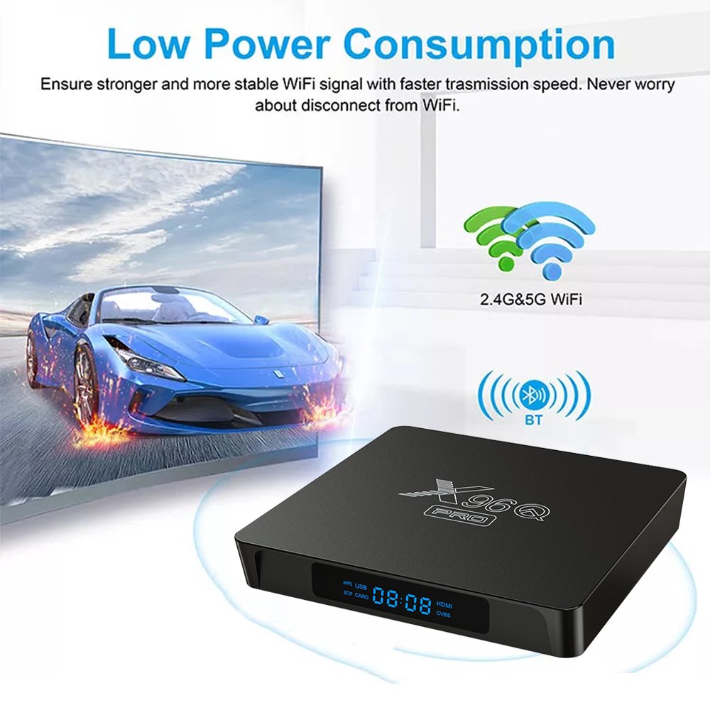 New Android TV Box Allwinner H313 Quad Core Emmc 8GB/16GB 2.4G+5.8G Dual WIF X96Q Pro Android 10 os Smart Set Top Box
