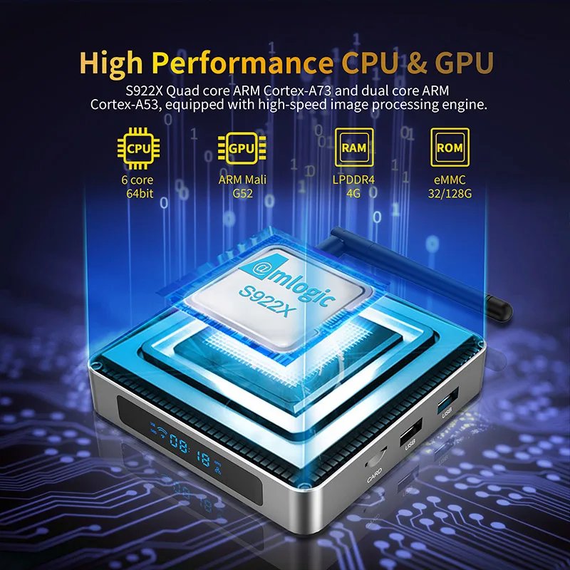 High-quality X96 X9 Media Player 8K Android 9.0 Set Top Box Amlogic S922X 2.4G 5G Wifi 4GB+32GB TV Box X96 x9