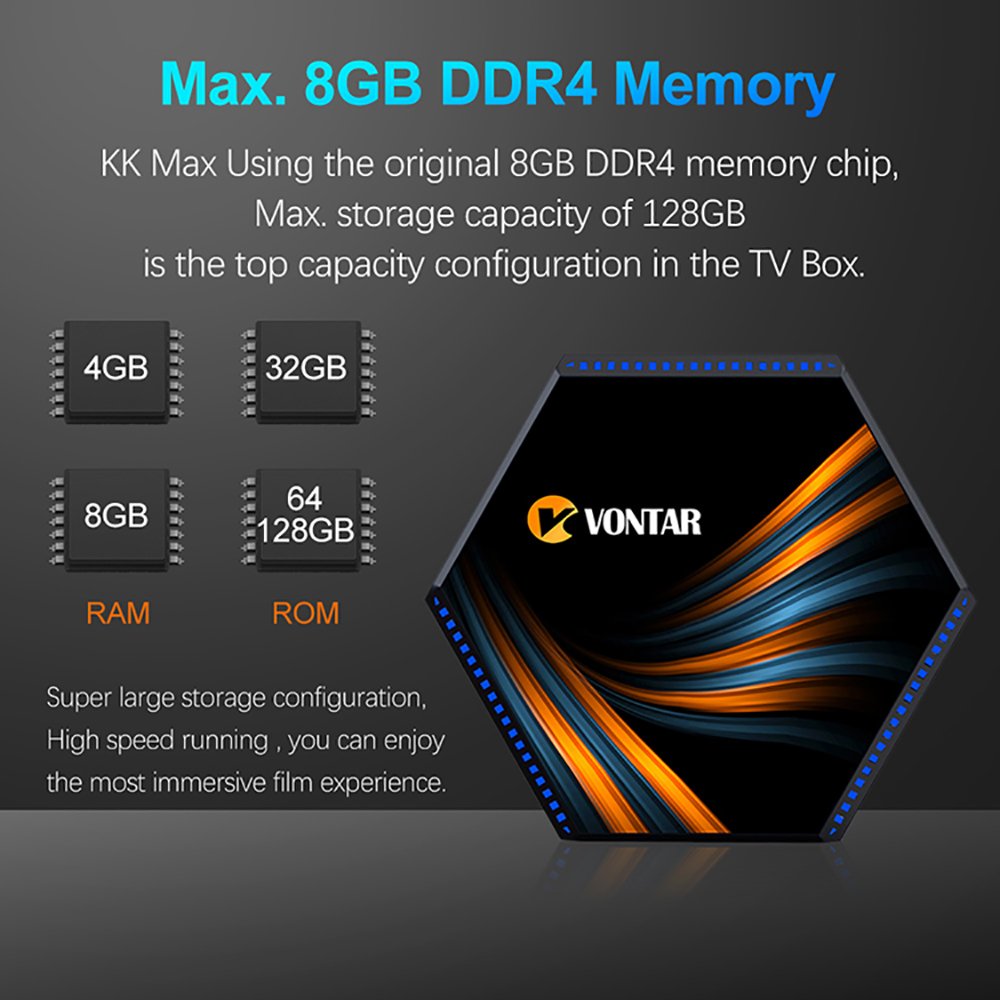 Smart Box Tv Android 11 VONTAR KK MAX 2.4G/5Ghz WiFi Rockchip RK3566 BT4.1 Set-Top Box