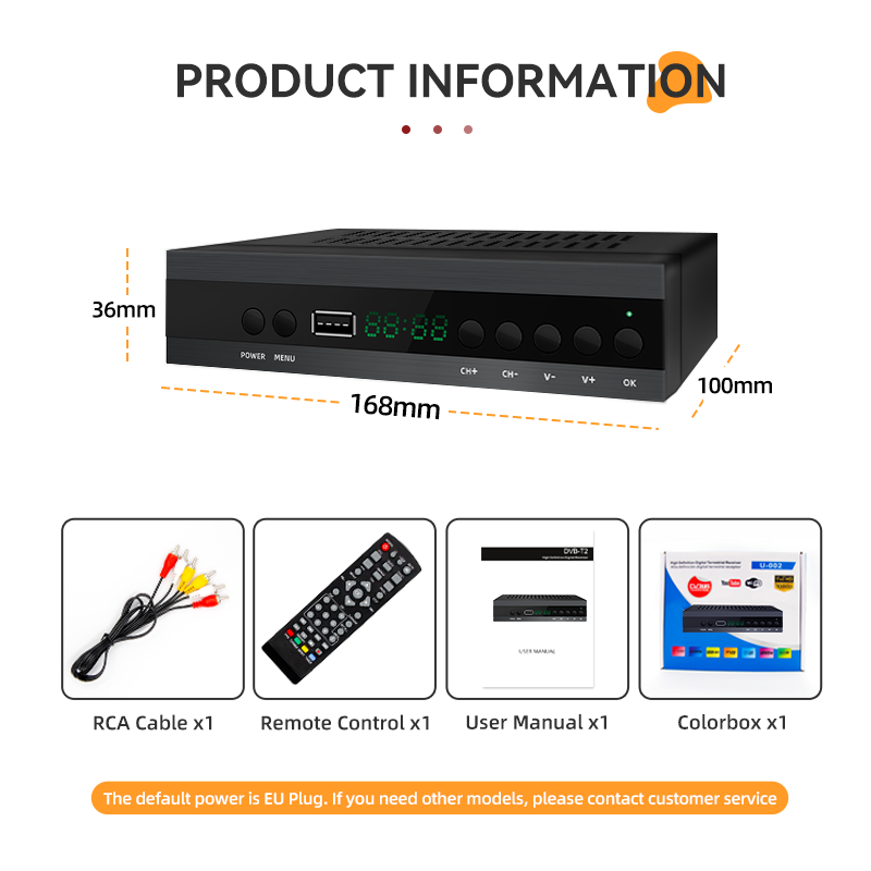 Wholesale price of DVB-T2 set top box HD1080P H.265 decoder digital dvb t2 set top bpx to Italy Poland Germany Spain.