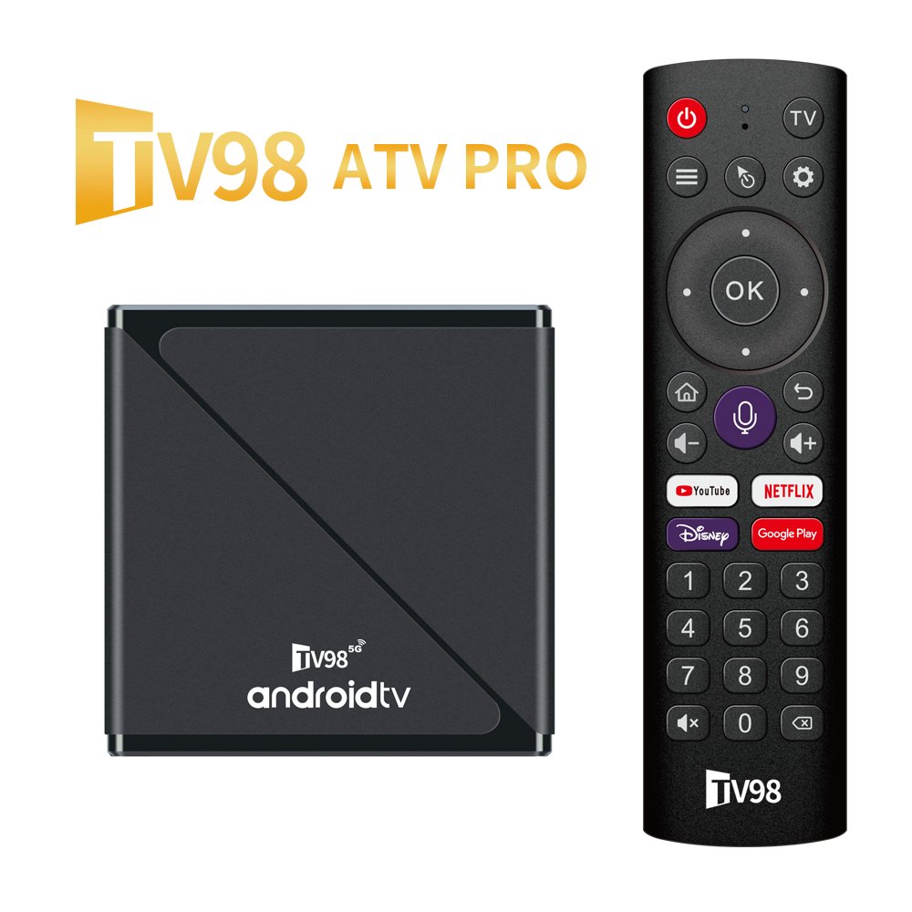 Hot selling 8gb set-top box 8K support allwinner H313 TV98 ATV PRO iptv subscription tv box 16GB 4K voice remote control tvbox