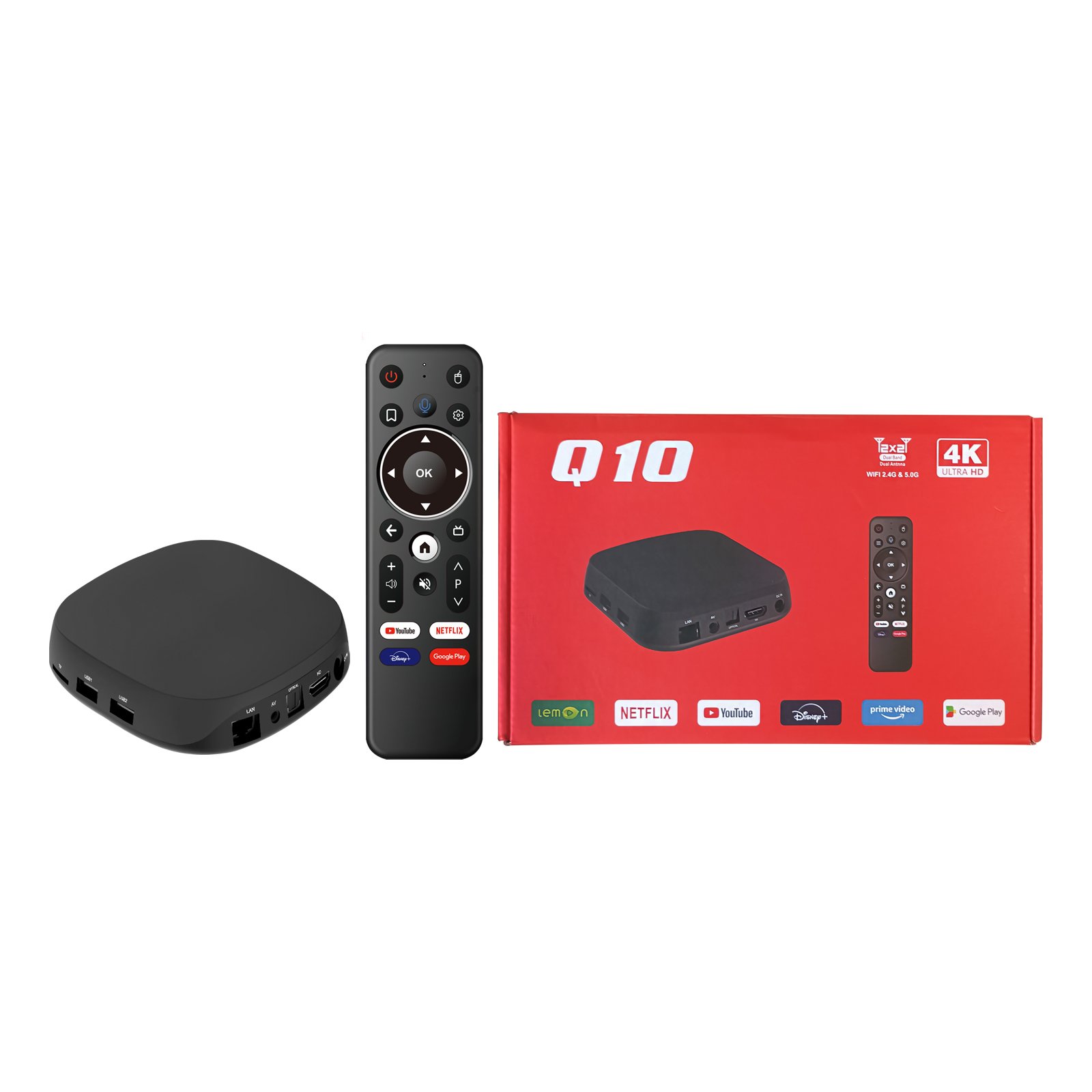 New iATV Q10 TV Box Android12 Allwinner H618 4GB/32GB RAM BT4.2 Voice Remote AVI 3D 2.4G&5G Wifi 4K HDR Media Player Set Top Box