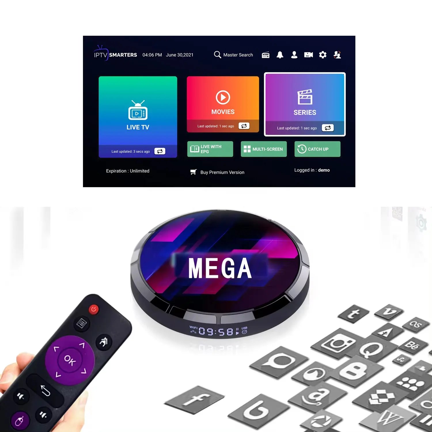TB Smart IP TV Box Strong 4K Android 12 5G Quad Core Pro Player Set Top Box with M3U Support OEM/ODM Free WiFi Feature