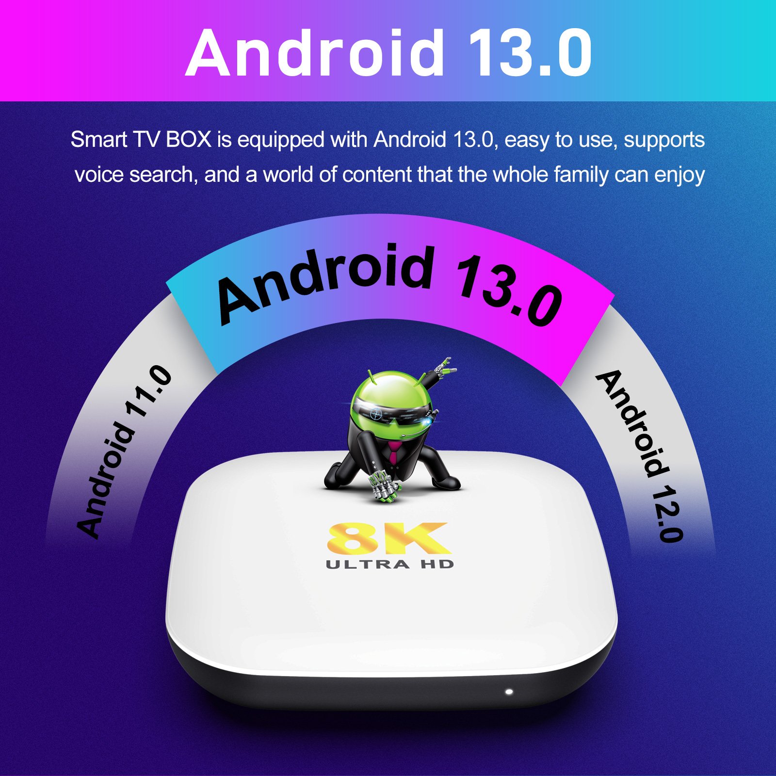 2023 white shell android tv box latest new android set top box IR remote support 8K60fps High Quality android tv box