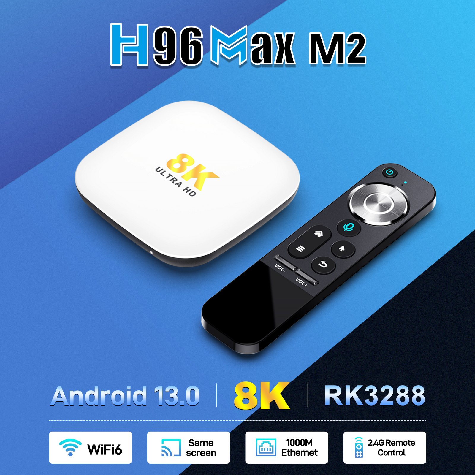 2023 white shell android tv box latest new android set top box IR remote support 8K60fps High Quality android tv box