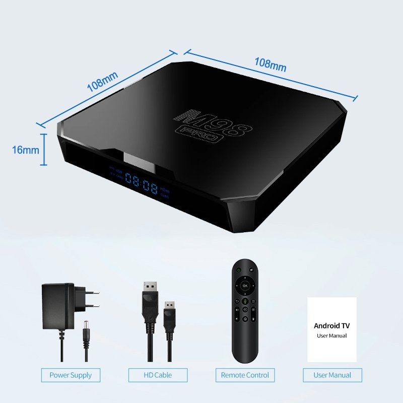 Custom ATV 2GB Ram 16GB Rom M98 PRO Tv Box Android10 Media Player Dual WiFi BT5.0 Smart TVBox 4K Set-Top Box android tv box